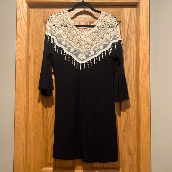 Black Crochet Dress - Picture 1 of 4